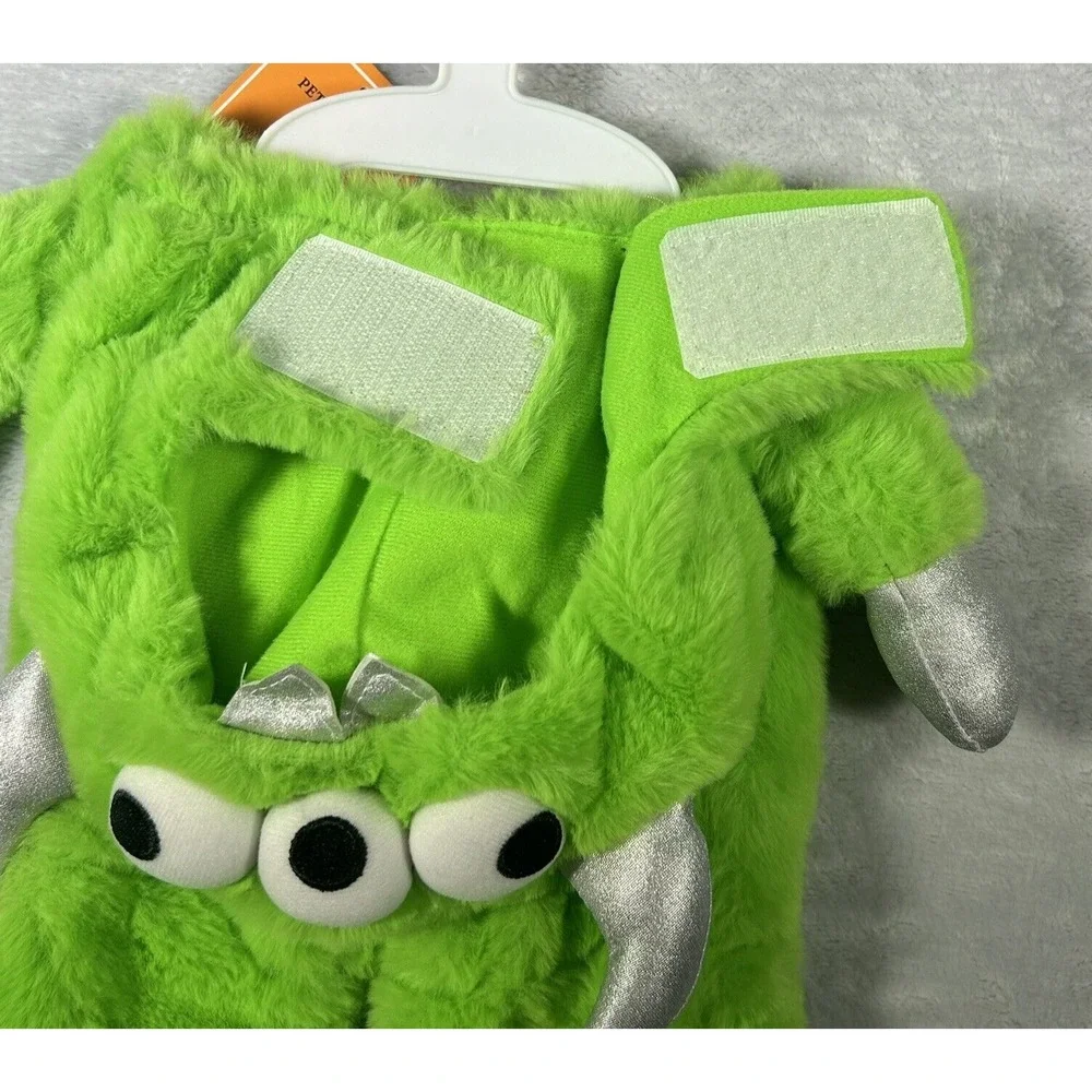 NWT Cat Dog Halloween Costume Three Eyed Monster Plush Small Green Pet Outfit